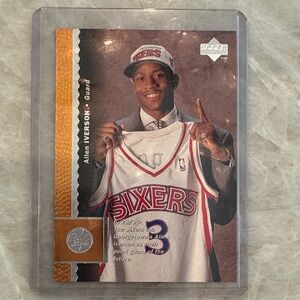 Allen Iverson 76ers Rookie Card - White & Red Jersey